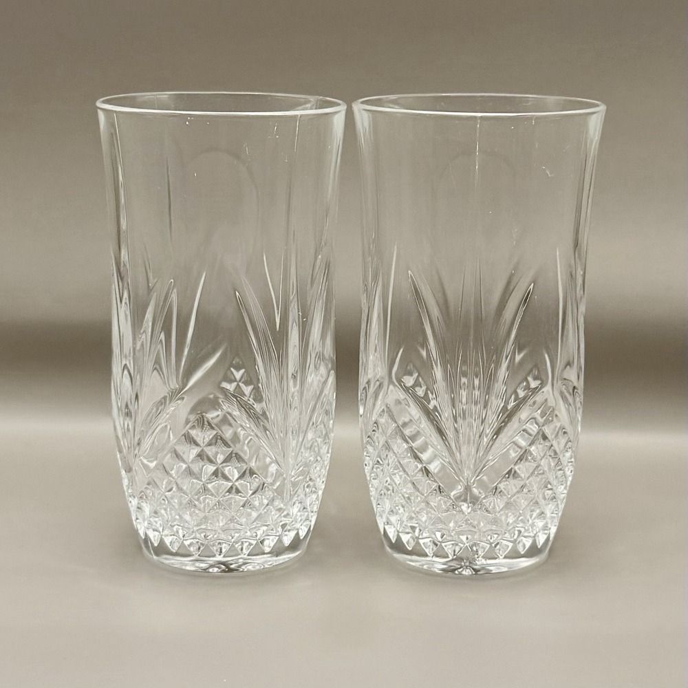 Vtg Cristal de Flandre "Salzburg" Lead Crystal Highball Glasses‎ - Set of 2